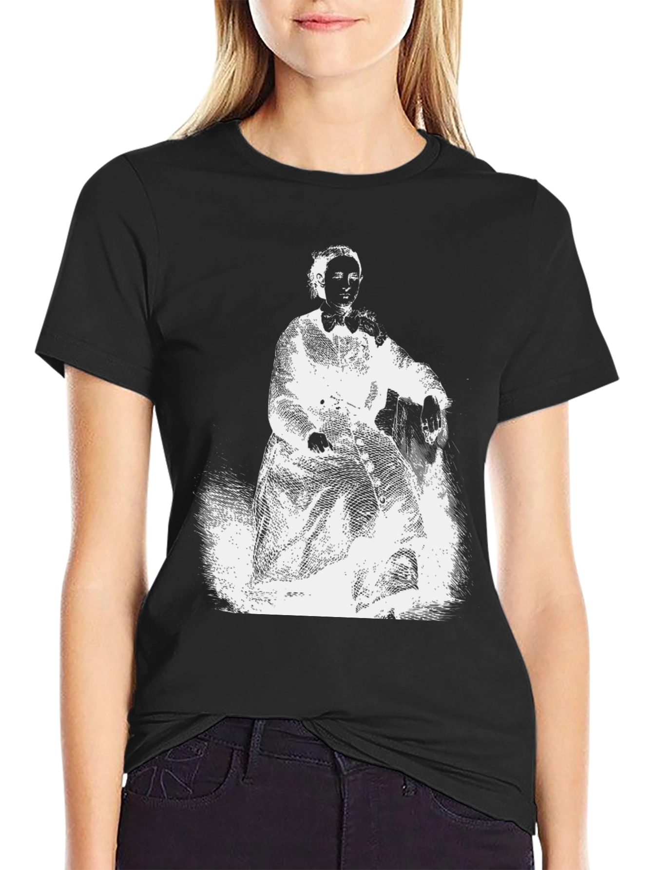Vintage Portrait Graphic Tee - Black Unisex T-Shirt