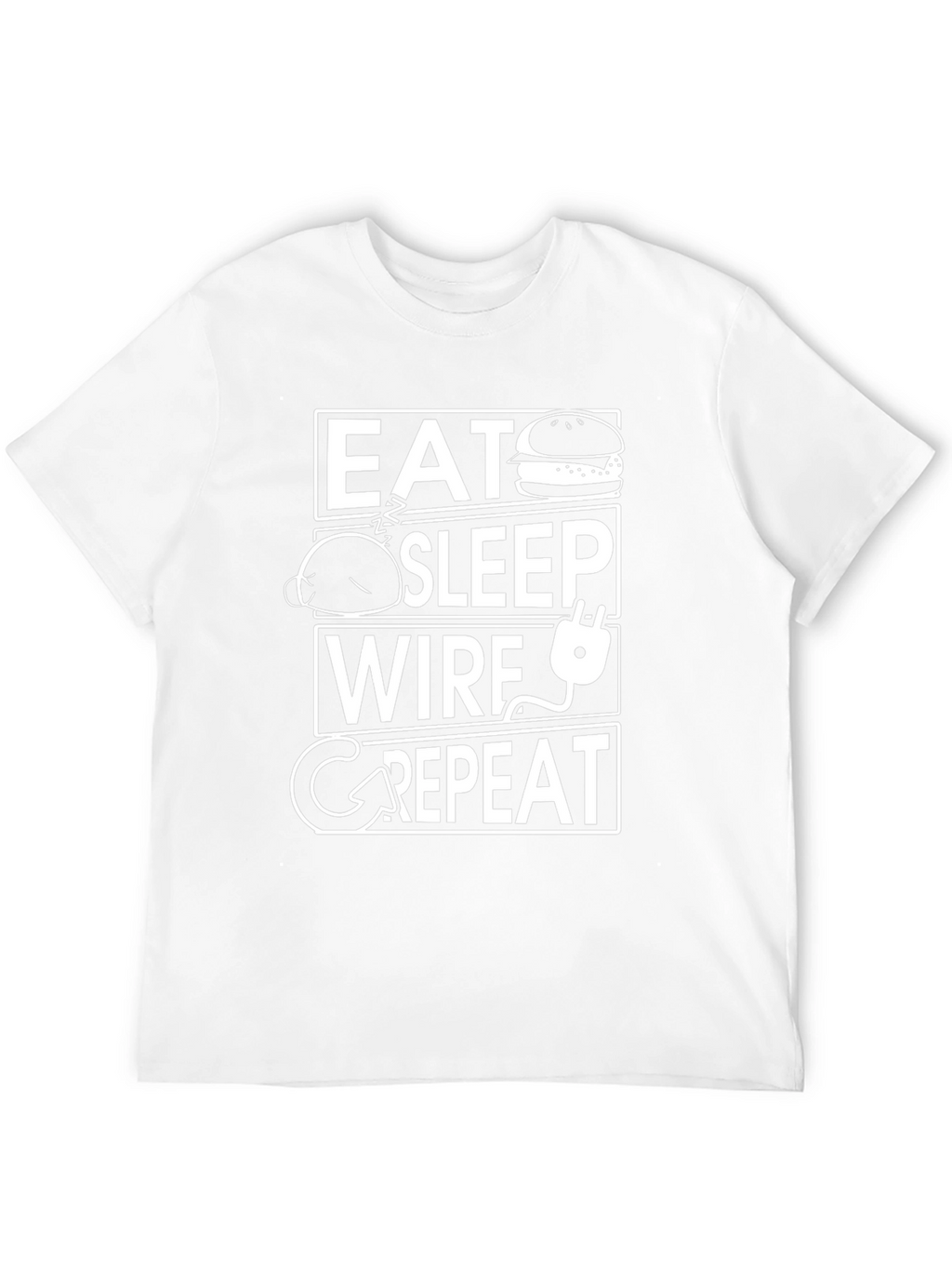 Eat Sleep Wire Repeat Black T-Shirt