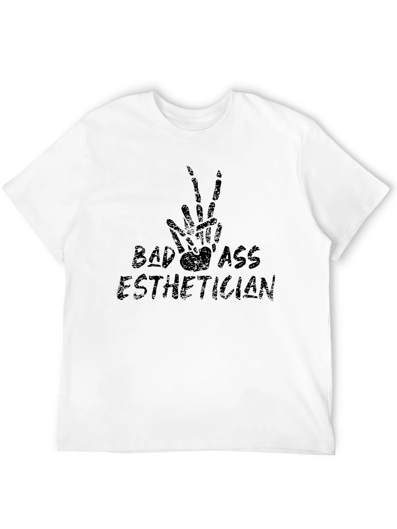 Badass Esthetician Skeleton Hand Peace Sign T-Shirt
