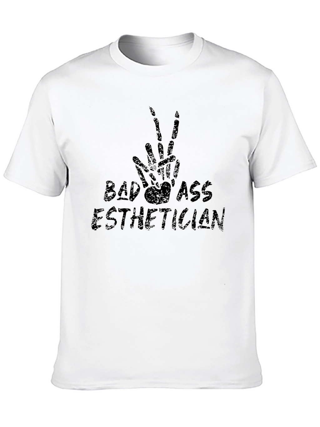 Badass Esthetician Skeleton Hand Peace Sign T-Shirt