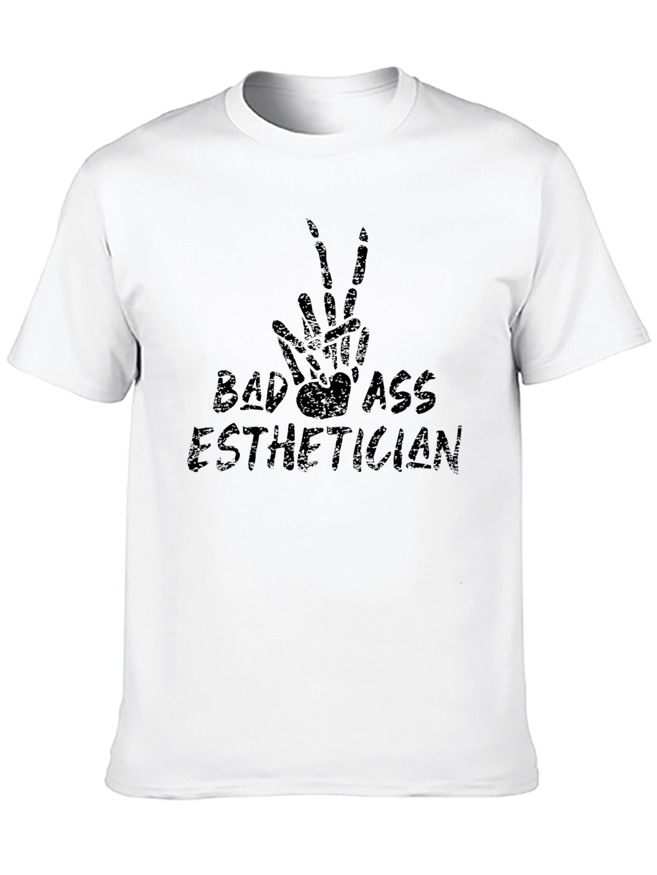 Badass Esthetician Skeleton Hand Peace Sign T-Shirt