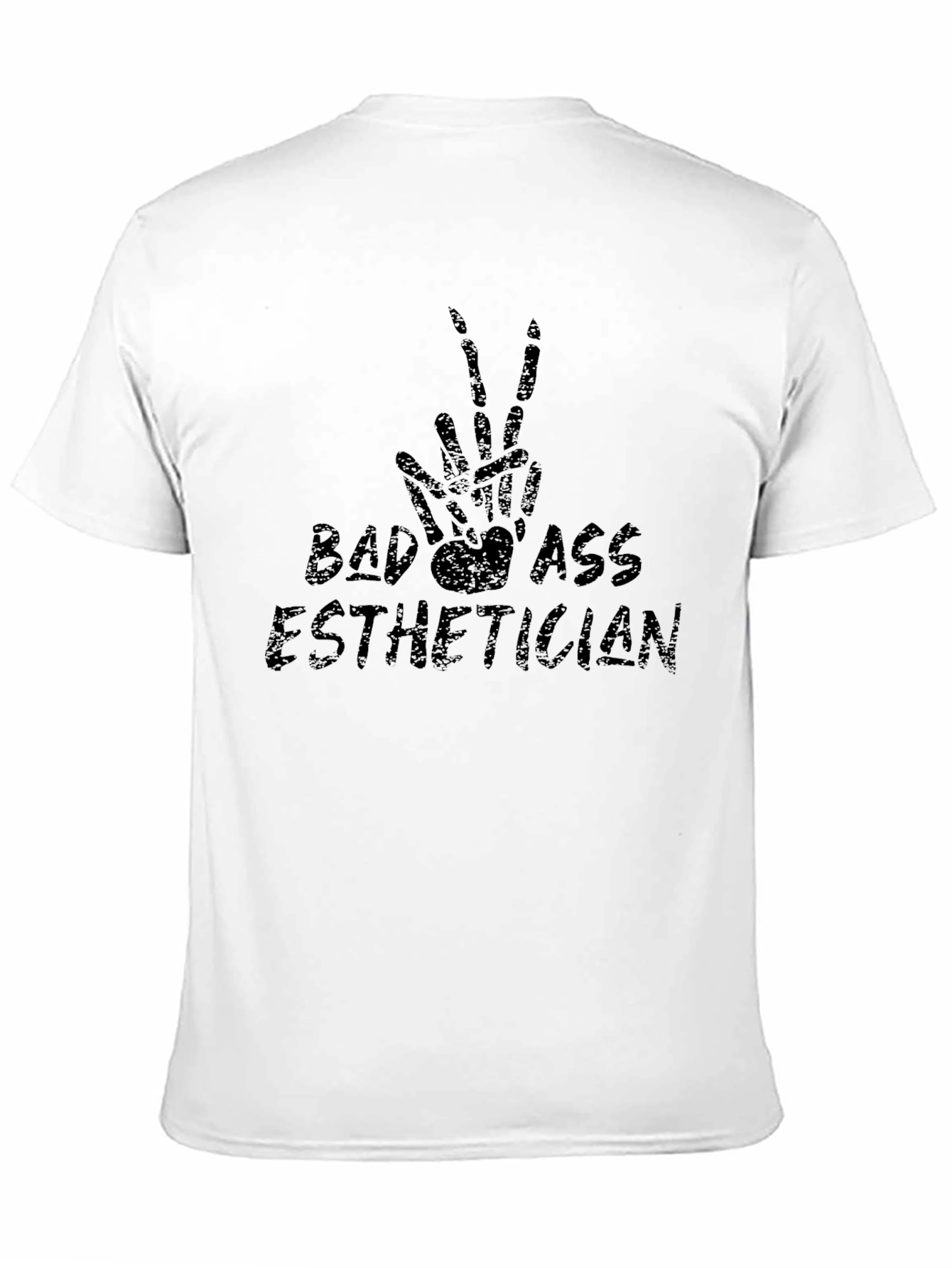 Badass Esthetician Skeleton Hand Peace Sign T-Shirt
