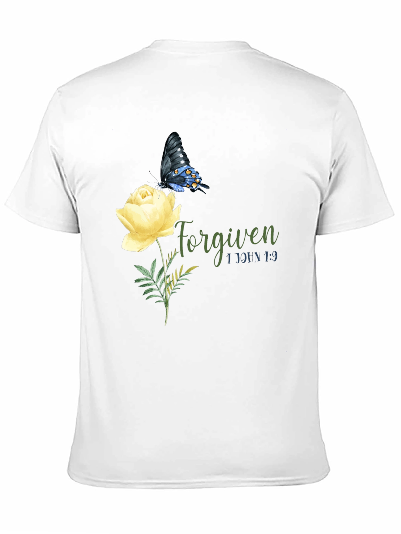 Forgiven Butterfly & Rose Graphic T-Shirt
