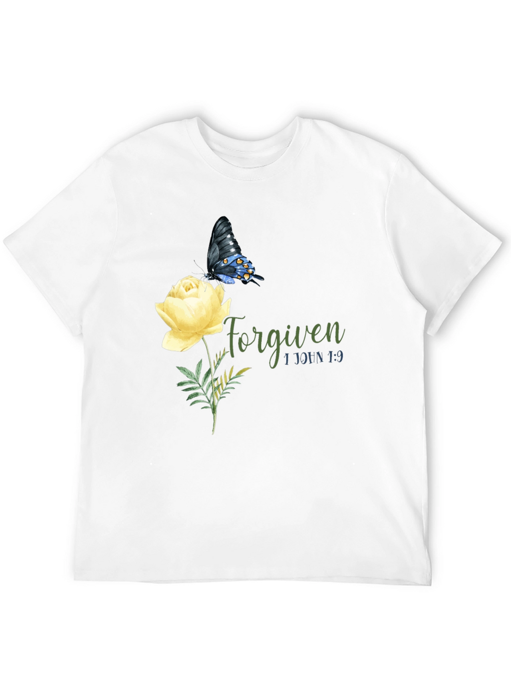 Forgiven Butterfly & Rose Graphic T-Shirt