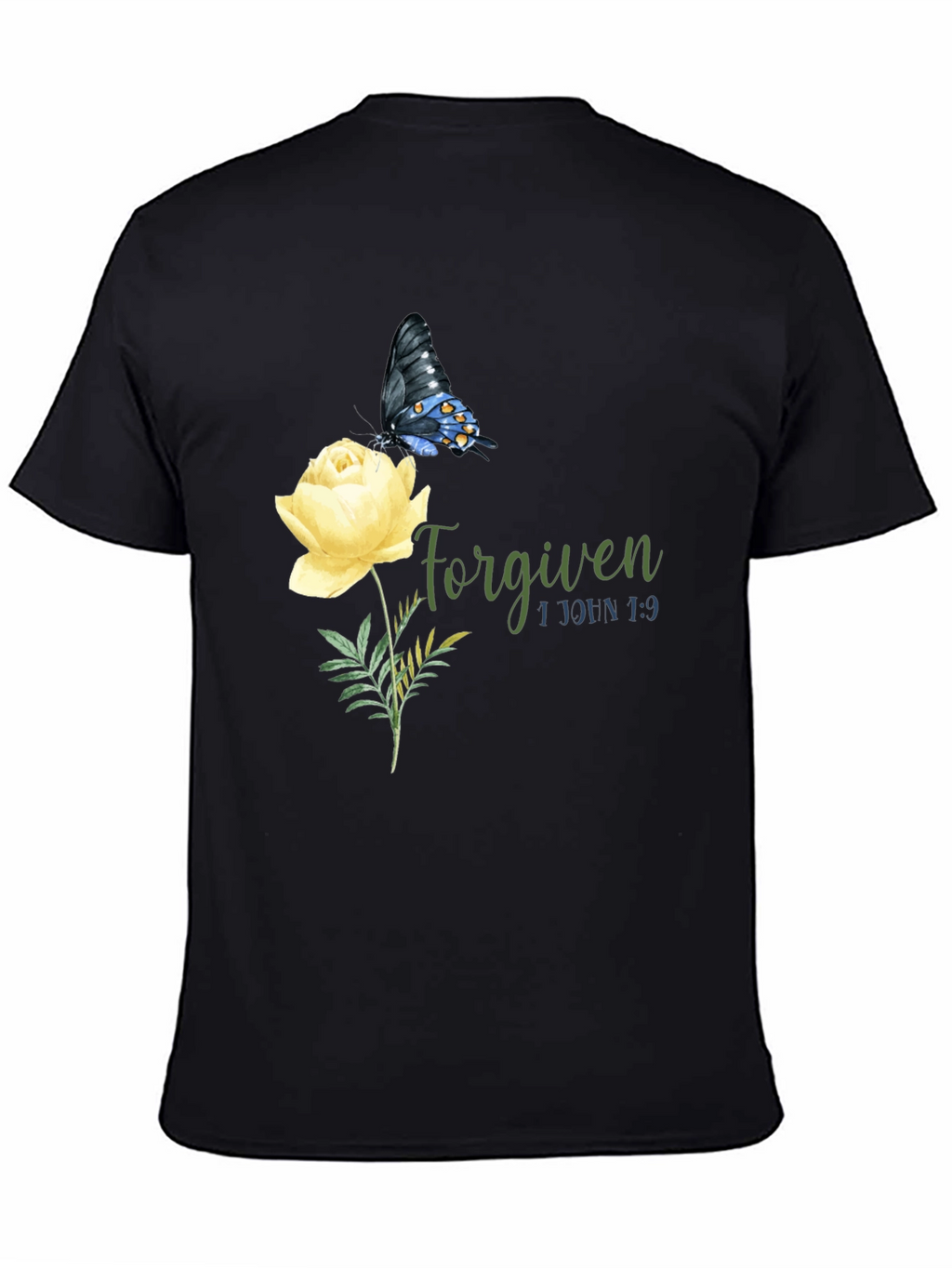 Forgiven Butterfly & Rose Graphic T-Shirt