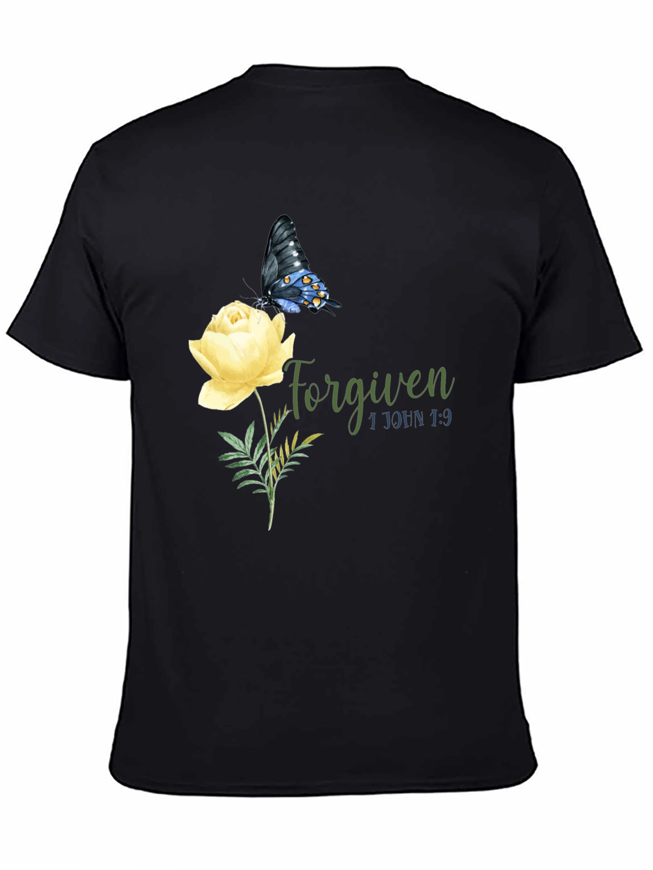 Forgiven Butterfly & Rose Graphic T-Shirt