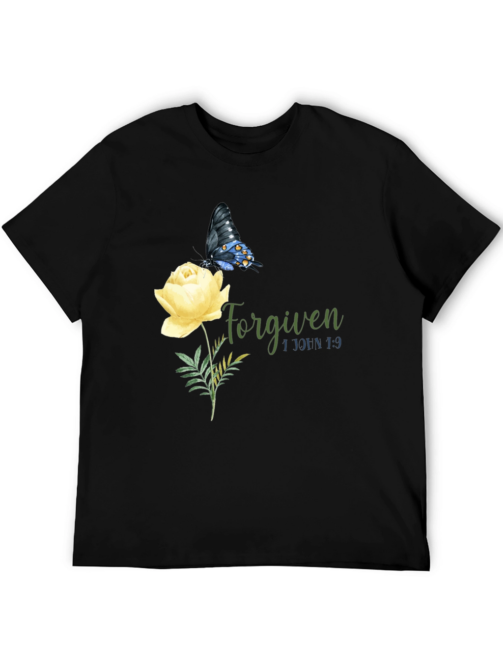 Forgiven Butterfly & Rose Graphic T-Shirt
