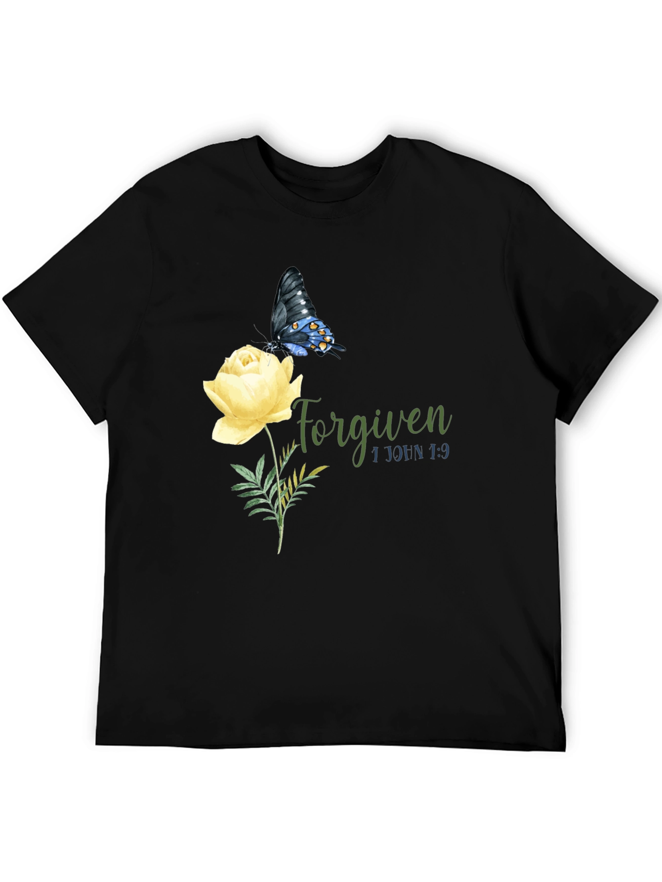Forgiven Butterfly & Rose Graphic T-Shirt