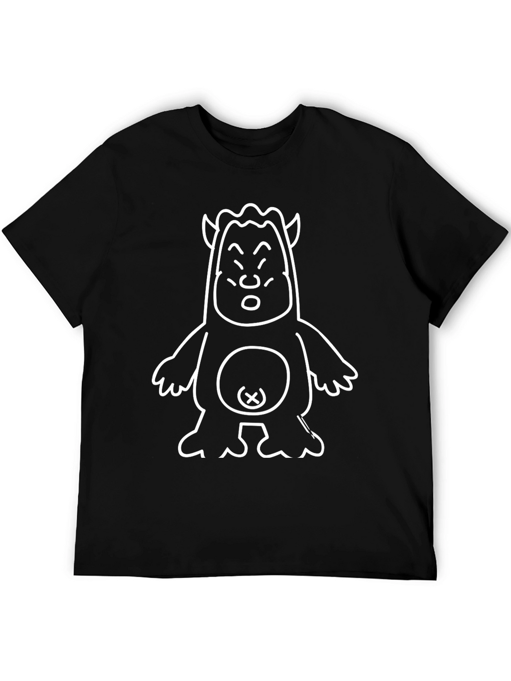 Funny Monster Graphic Tee - Black Cotton T-Shirt
