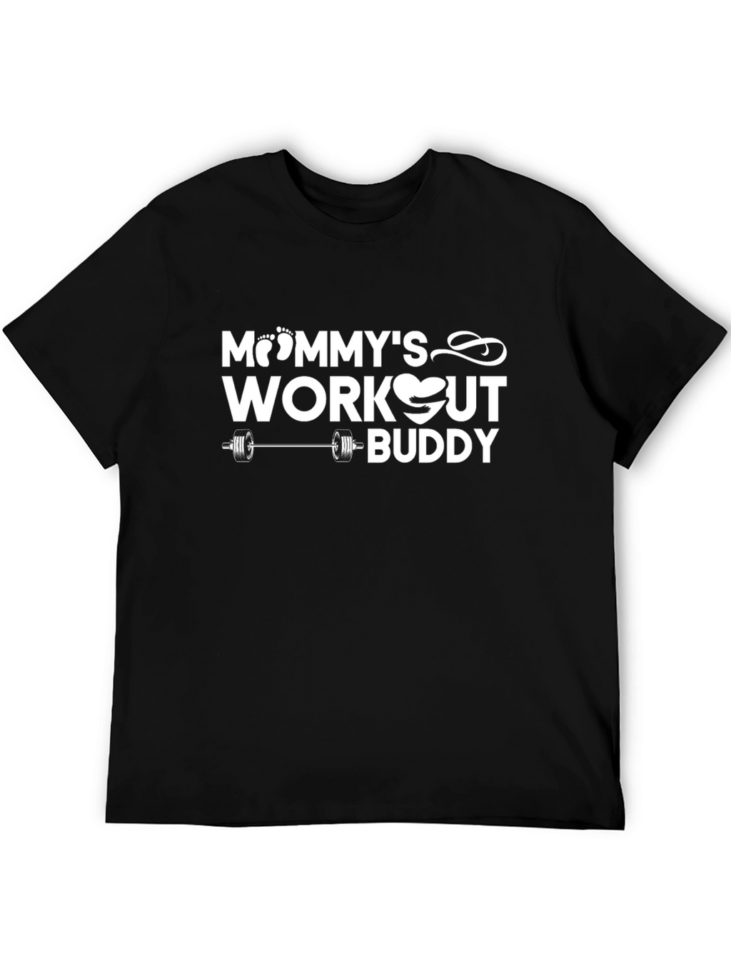 Mommys Workout Buddy Black T-Shirt