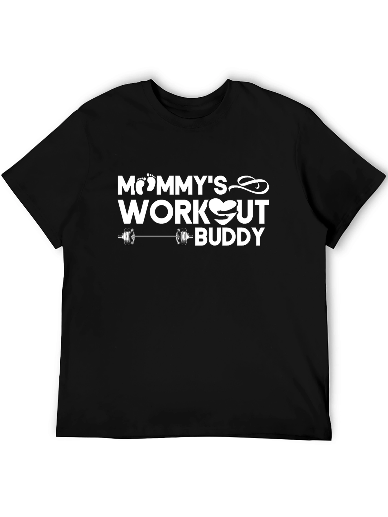Mommys Workout Buddy Black T-Shirt