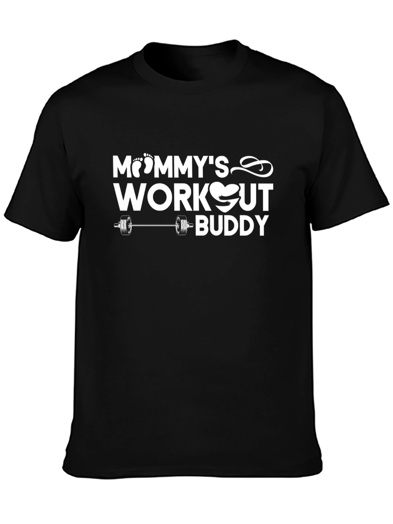 Mommys Workout Buddy Black T-Shirt