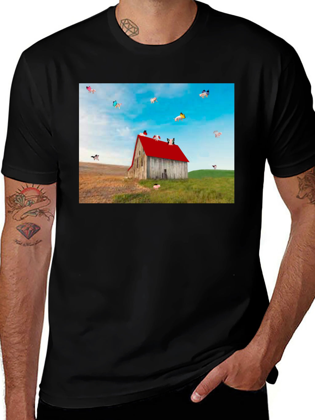 Flying Pigs Farm Barn T-Shirt