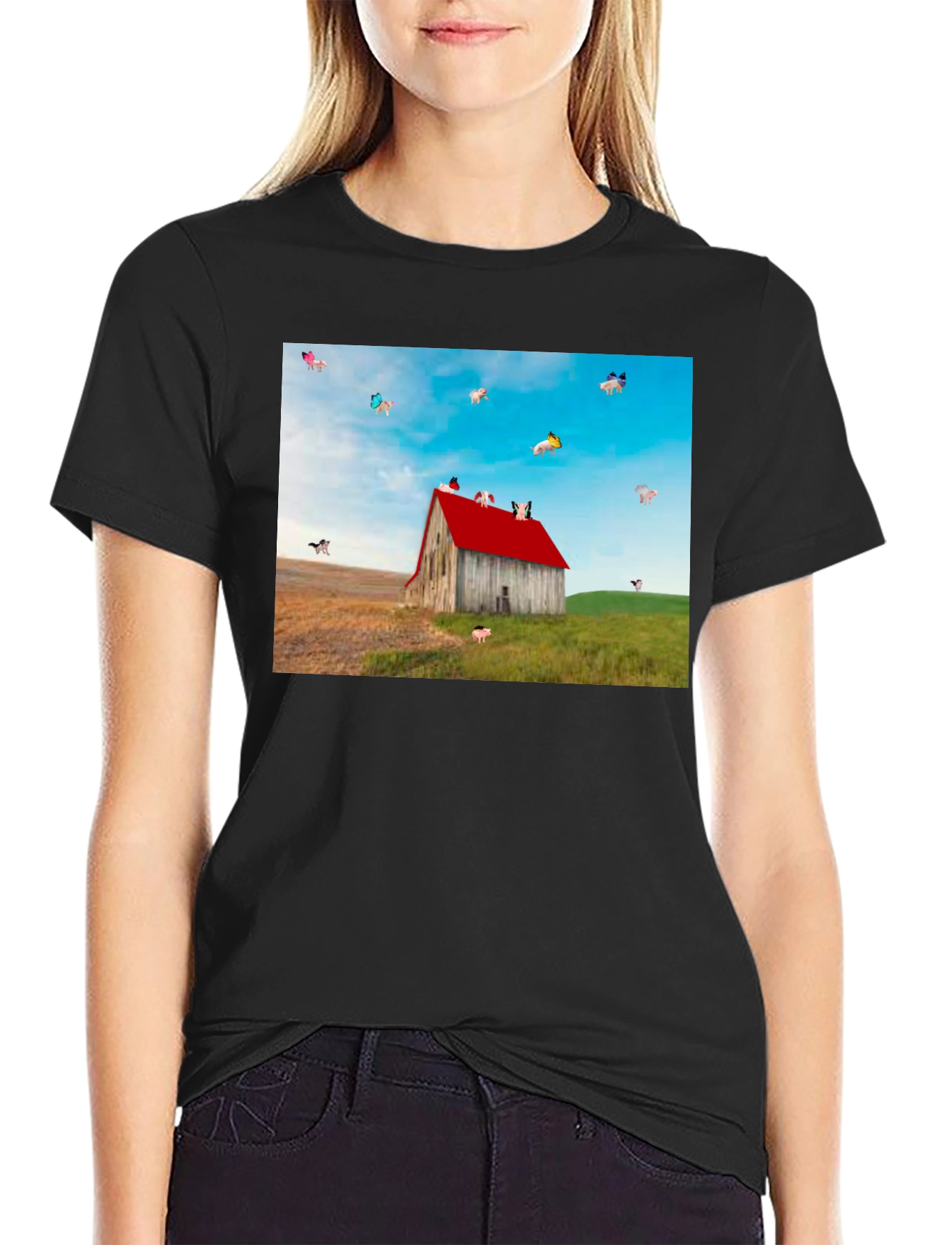 Flying Pigs Farm Barn T-Shirt