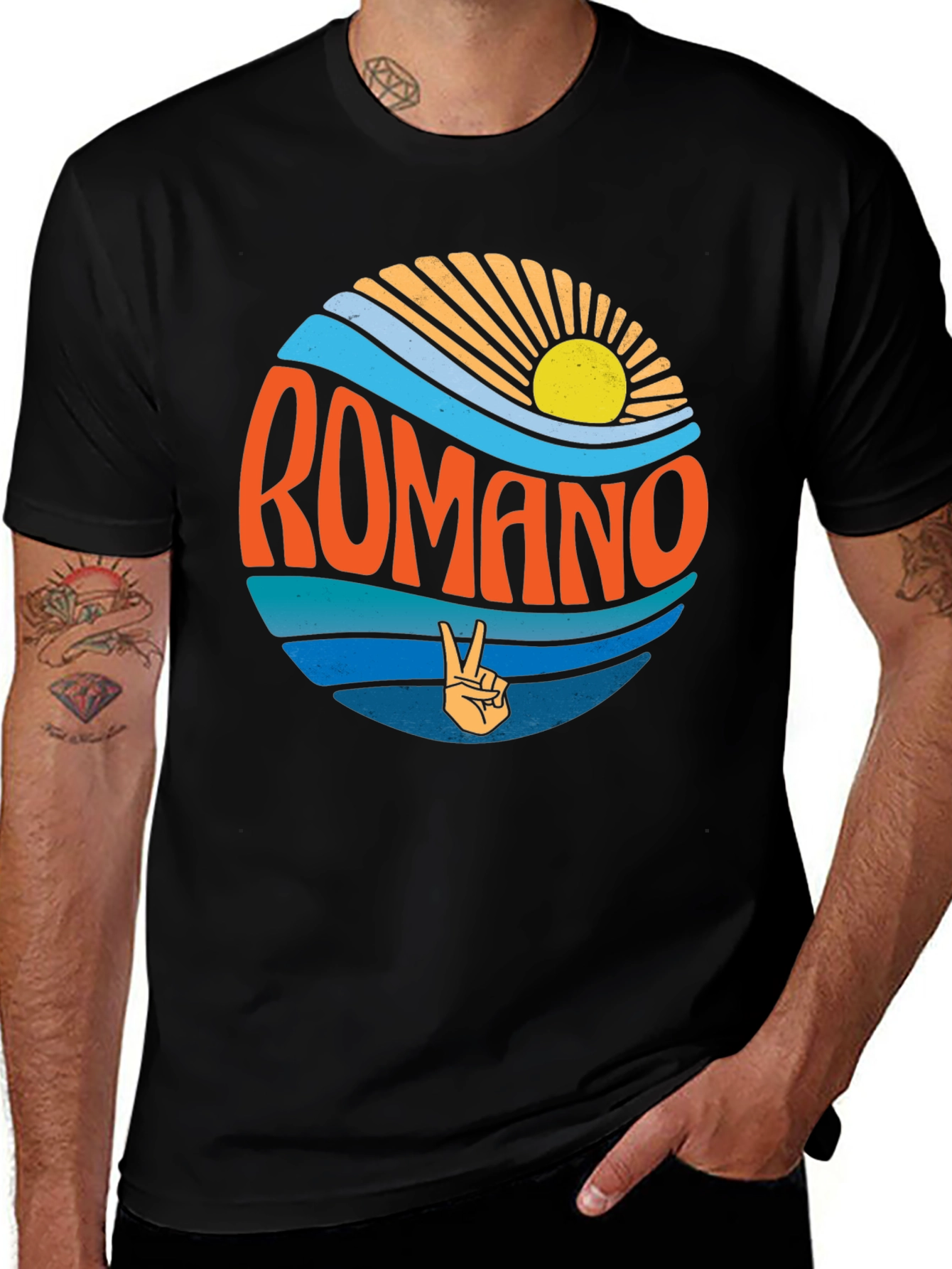 Romano Retro Graphic T-Shirt - Peace Sign