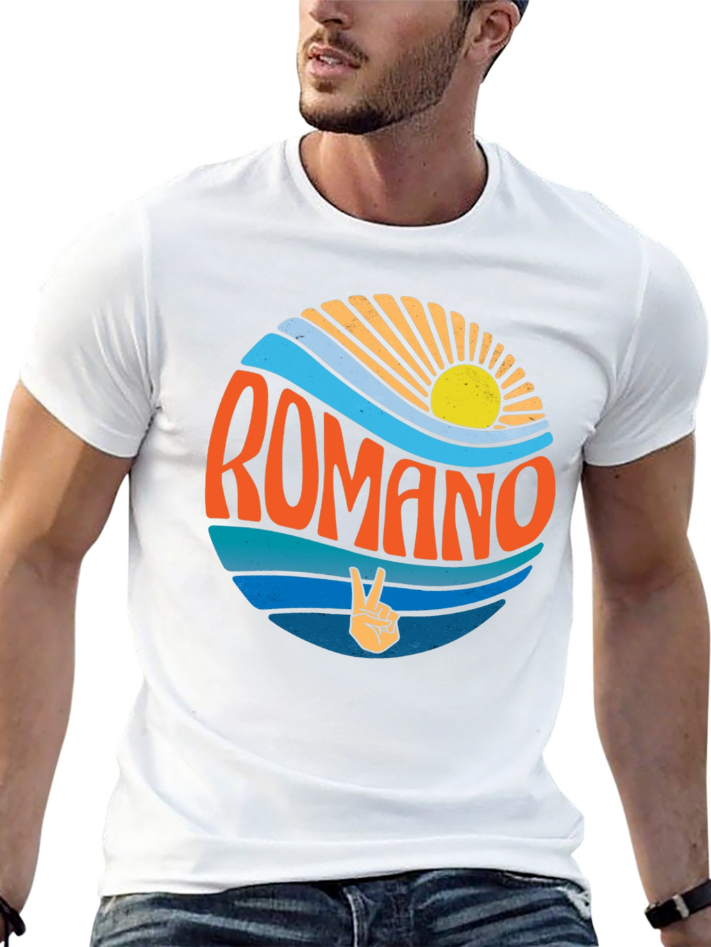 Romano Retro Graphic T-Shirt - Peace Sign