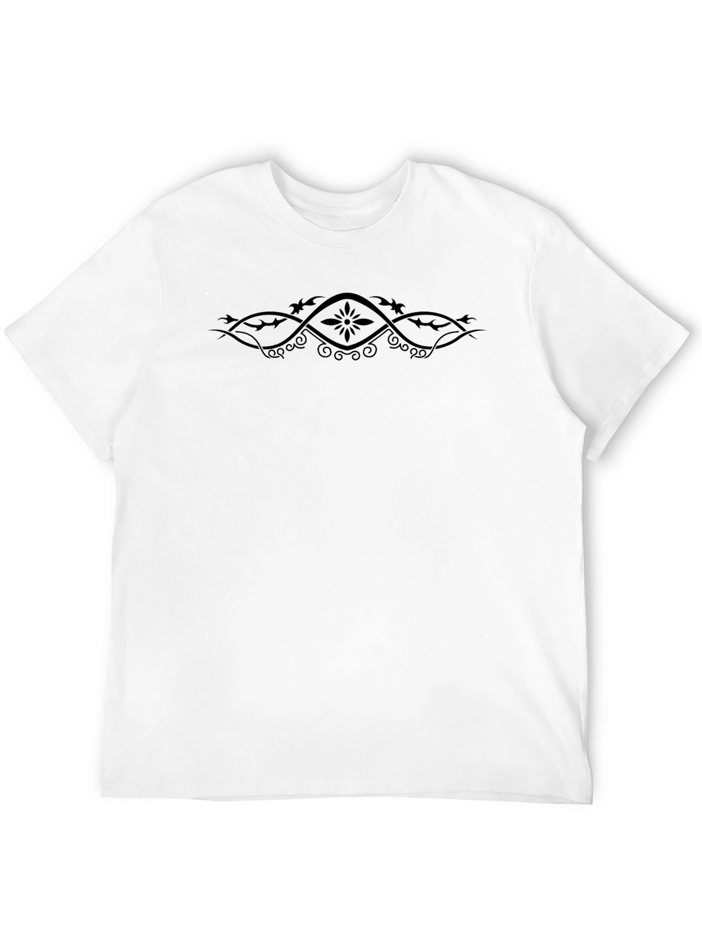 Mens Black Graphic Tee - Tribal Design