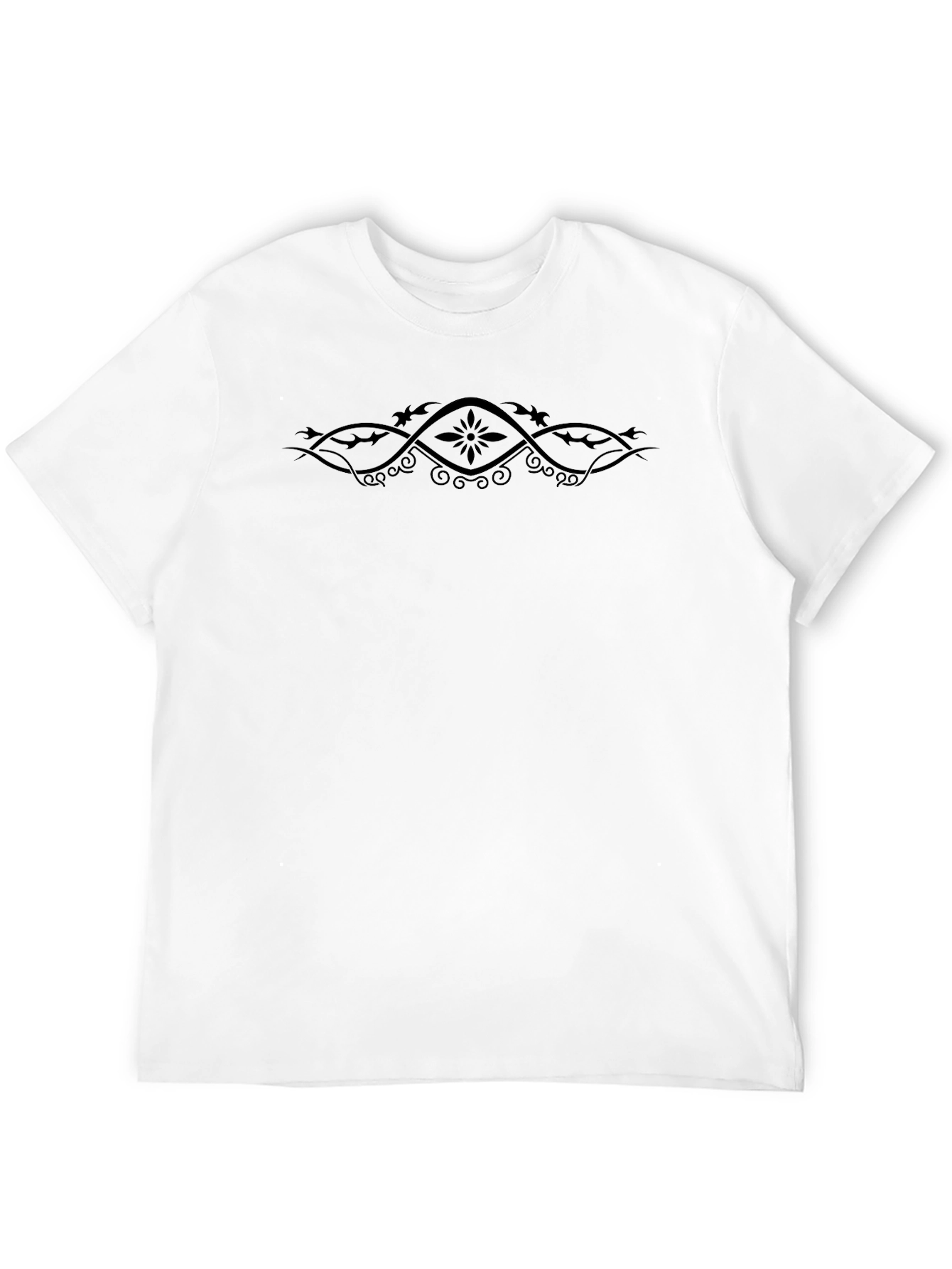 Mens Black Graphic Tee - Tribal Design