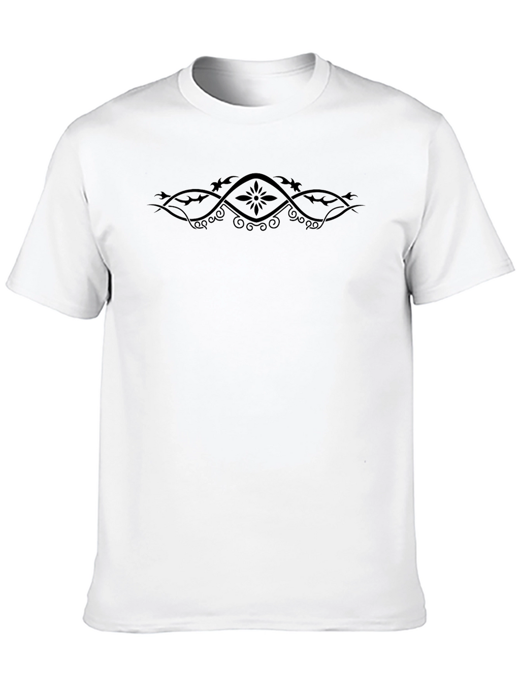Mens Black Graphic Tee - Tribal Design