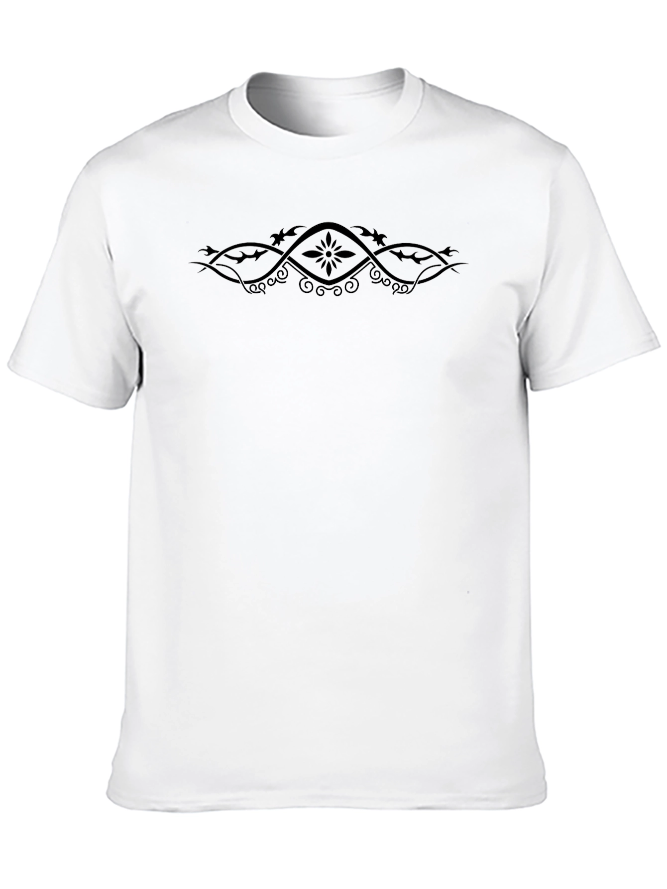 Mens Black Graphic Tee - Tribal Design