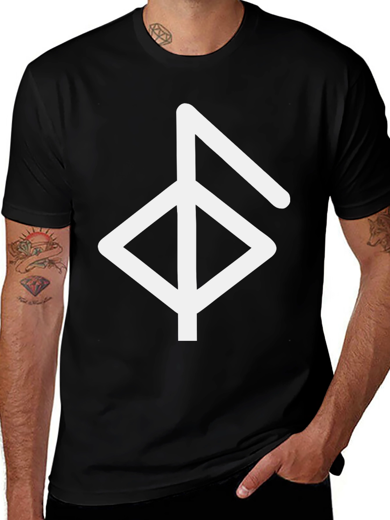 Rune Symbol Graphic Tee - Black