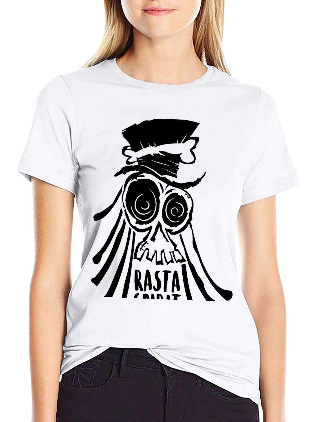 Rasta Spirit Graphic Tee - Black Cotton T-Shirt