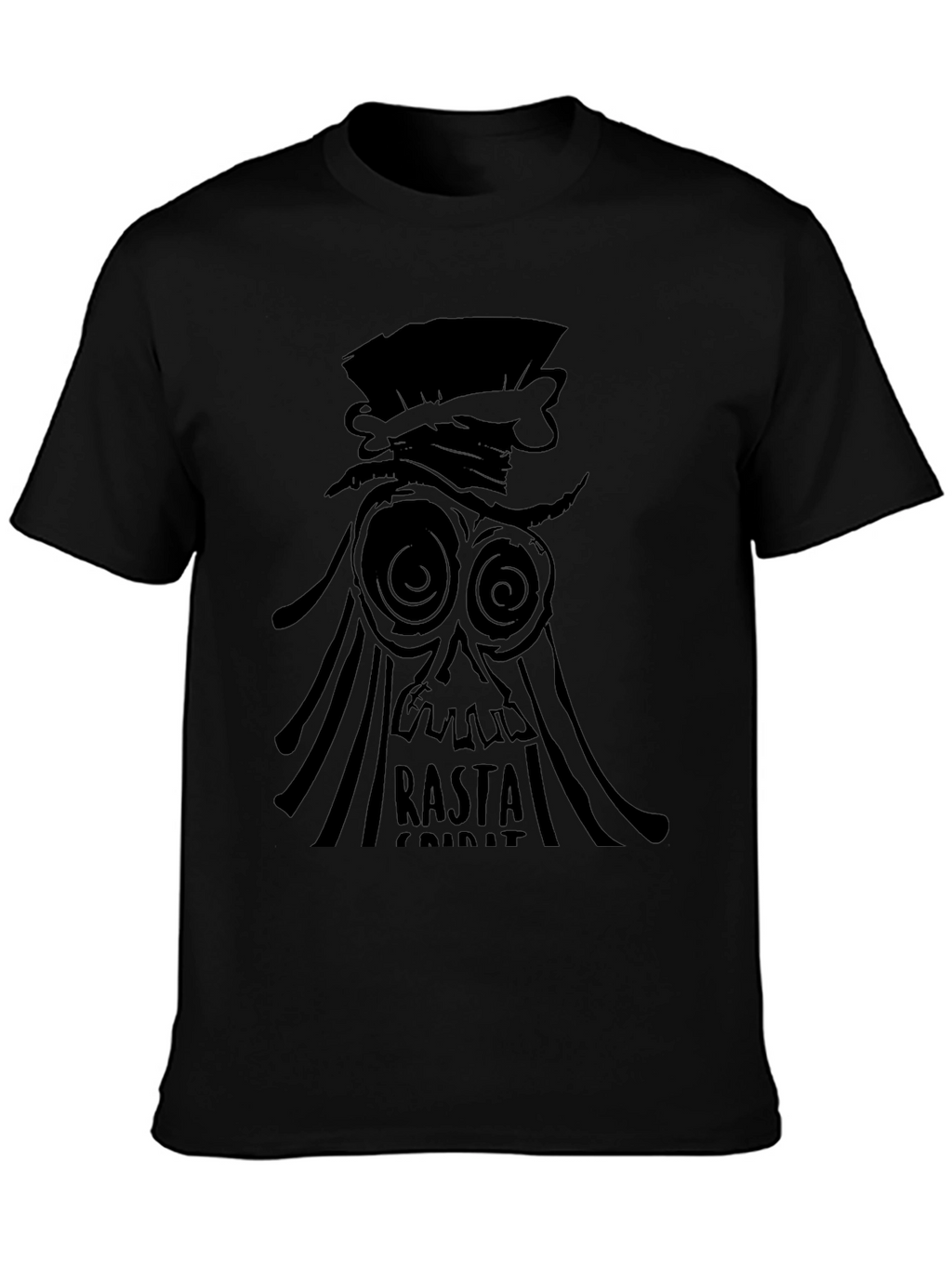 Rasta Spirit Graphic Tee - Black Cotton T-Shirt