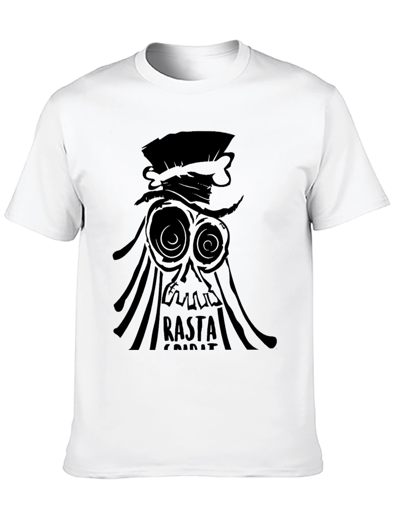 Rasta Spirit Graphic Tee - Black Cotton T-Shirt
