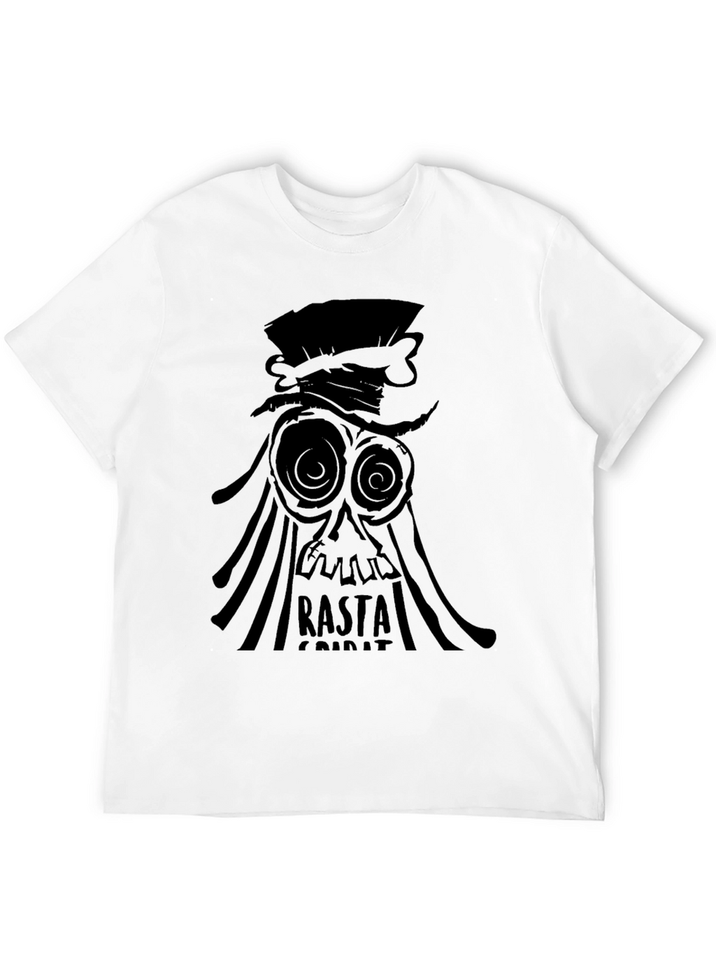 Rasta Spirit Graphic Tee - Black Cotton T-Shirt
