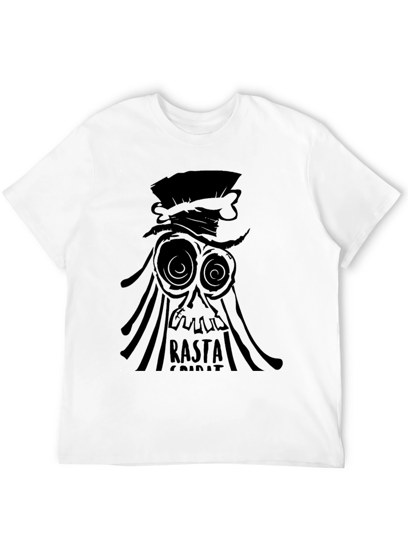 Rasta Spirit Graphic Tee - Black Cotton T-Shirt