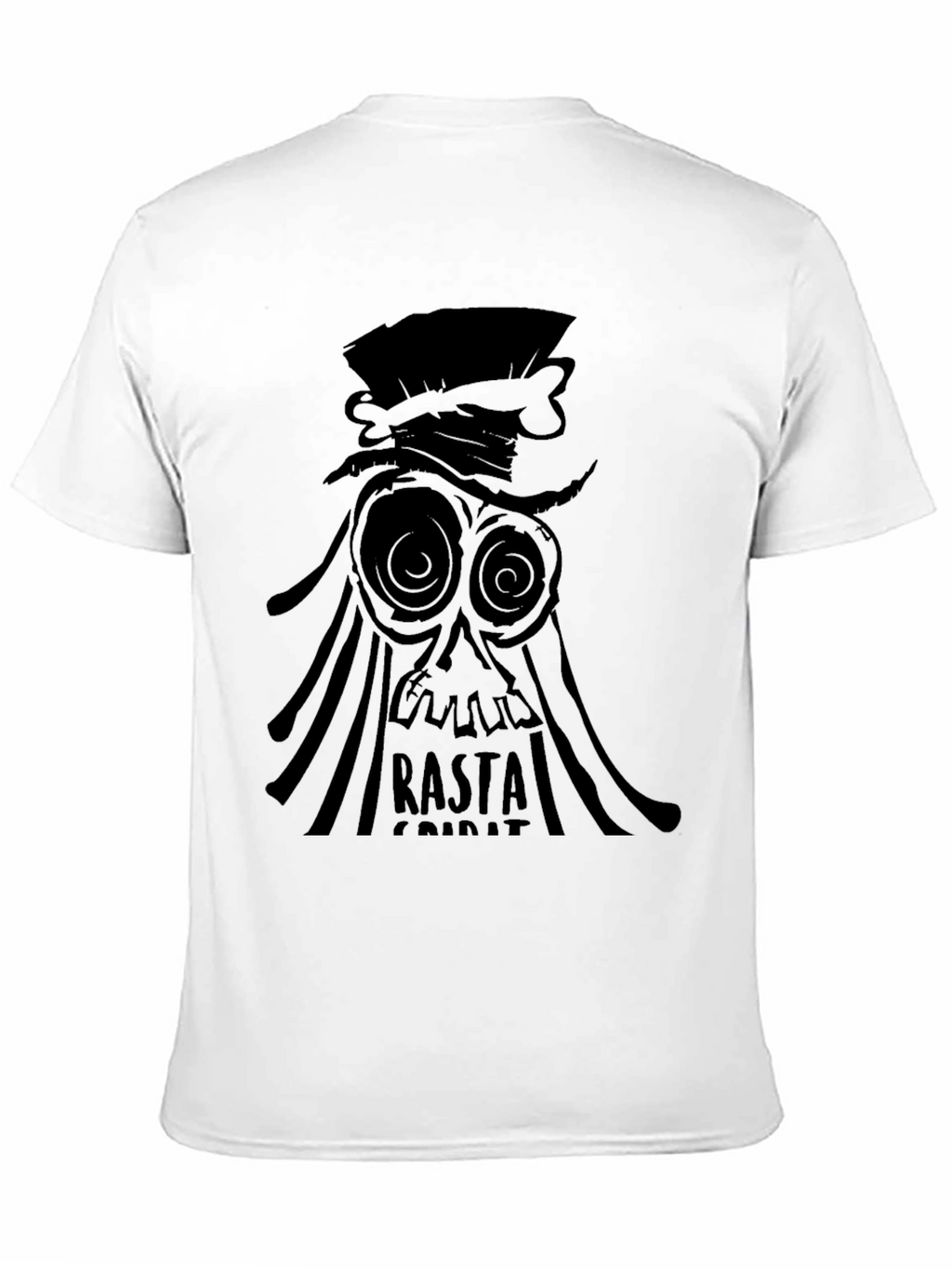 Rasta Spirit Graphic Tee - Black Cotton T-Shirt