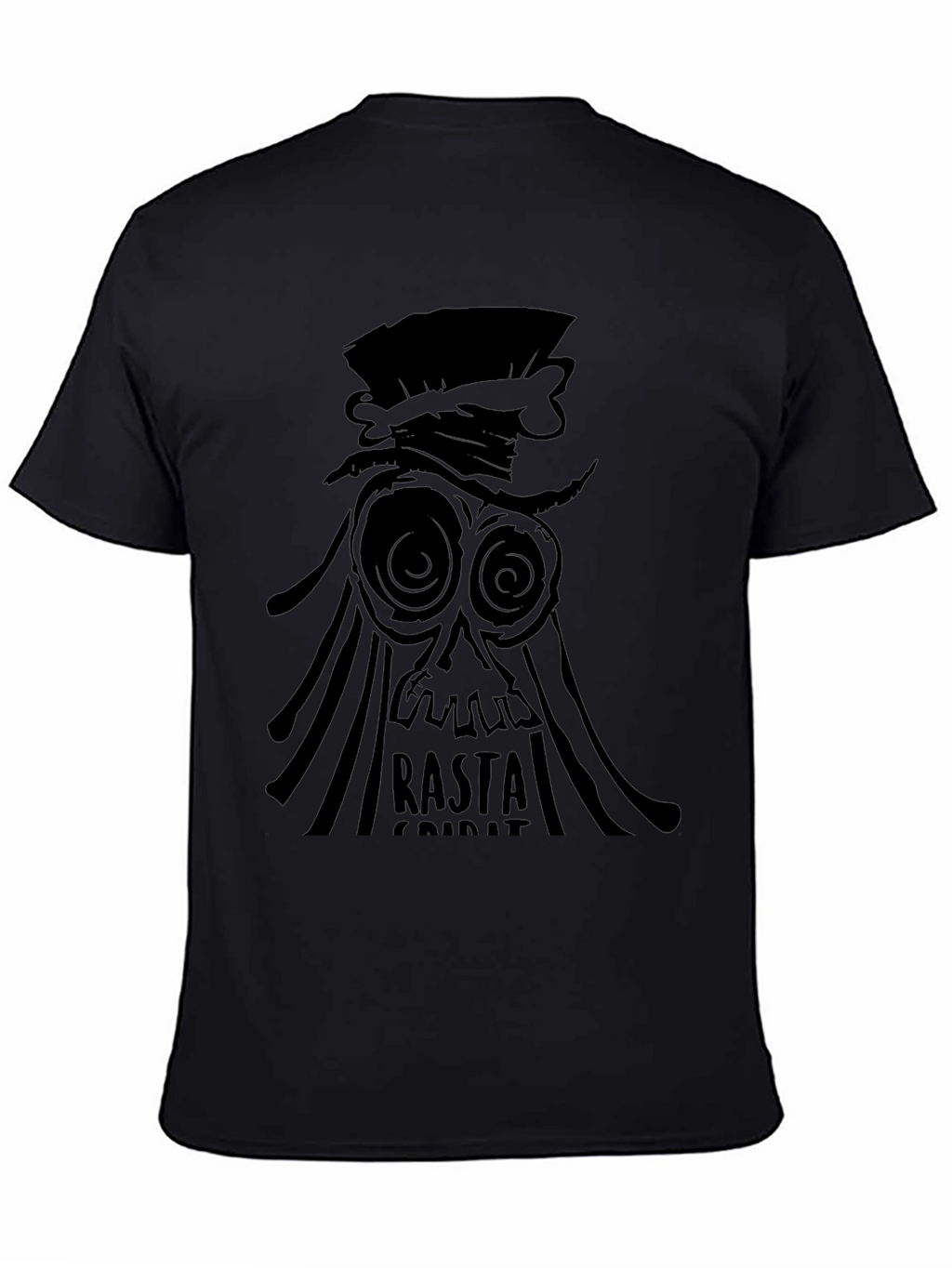Rasta Spirit Graphic Tee - Black Cotton T-Shirt