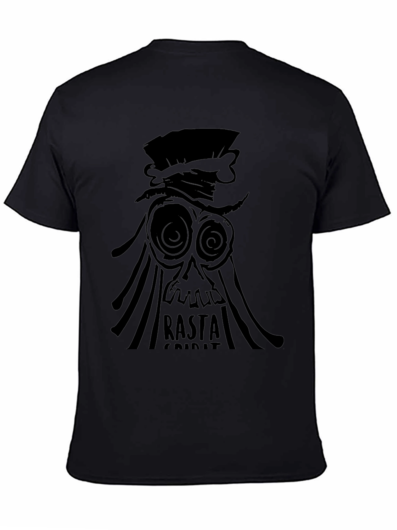 Rasta Spirit Graphic Tee - Black Cotton T-Shirt