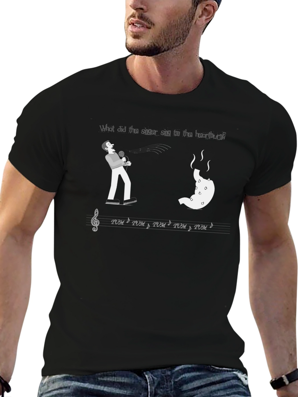 Heartburn Singer Humor T-Shirt