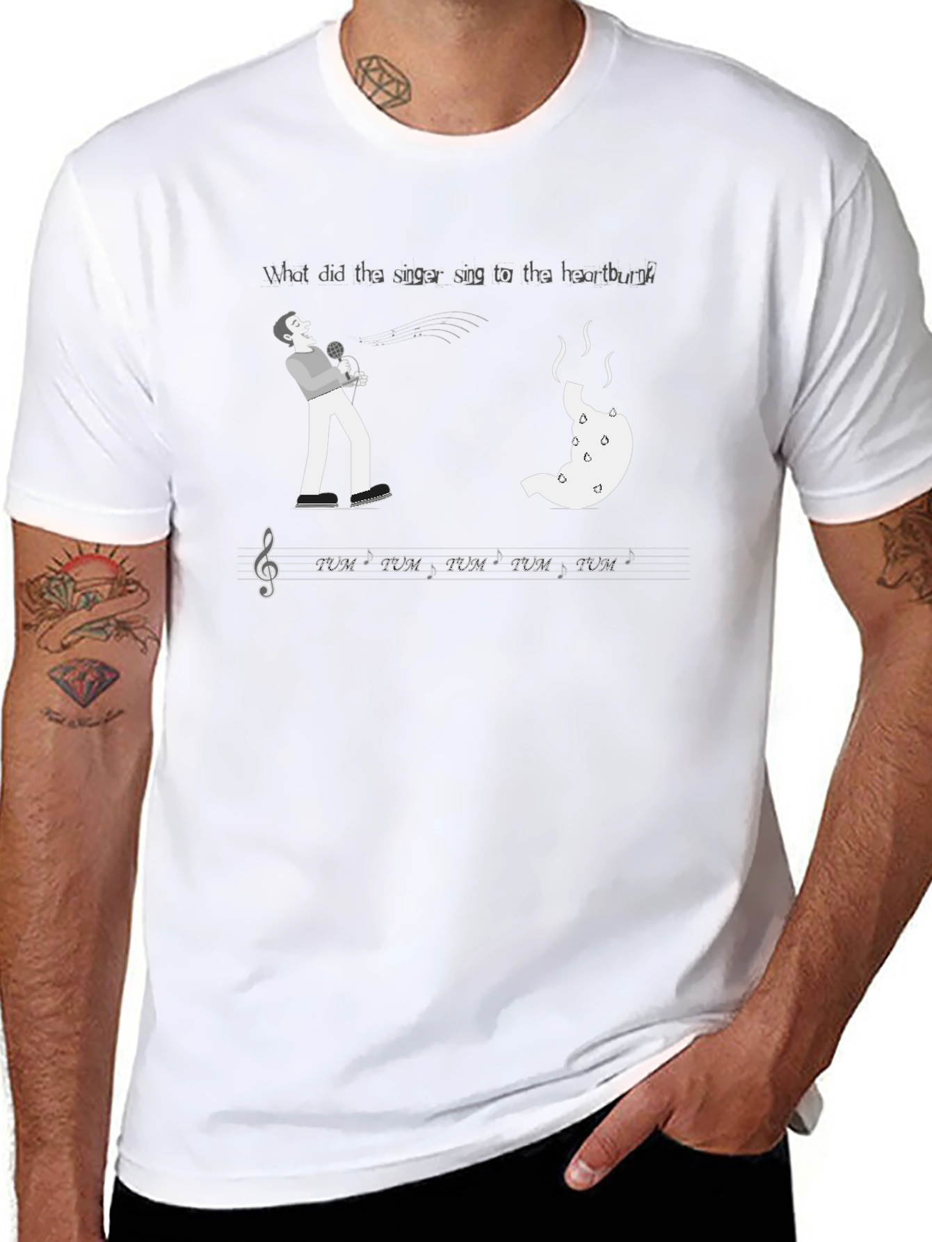 Heartburn Singer Humor T-Shirt