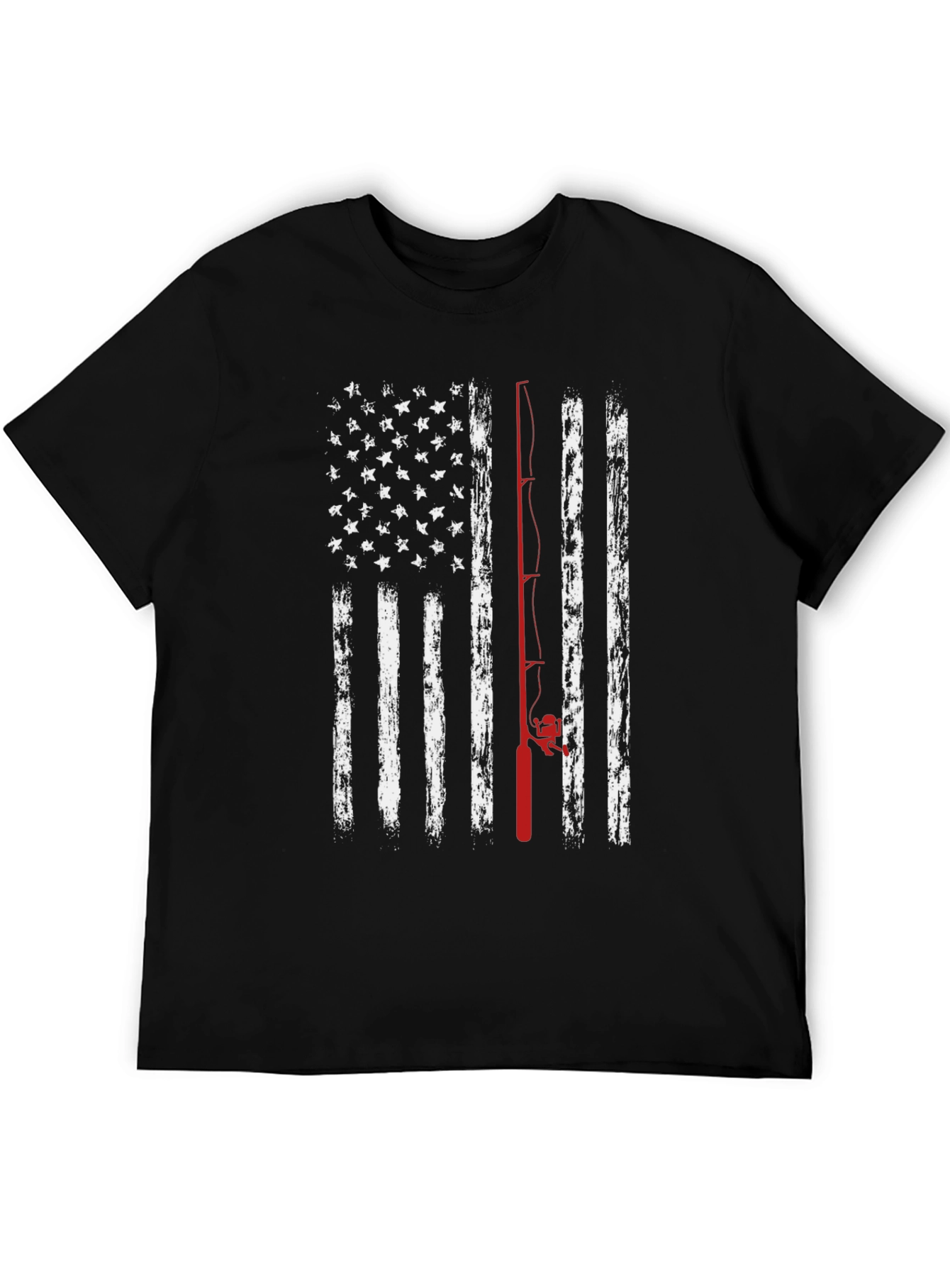 Fishing American Flag Graphic Tee