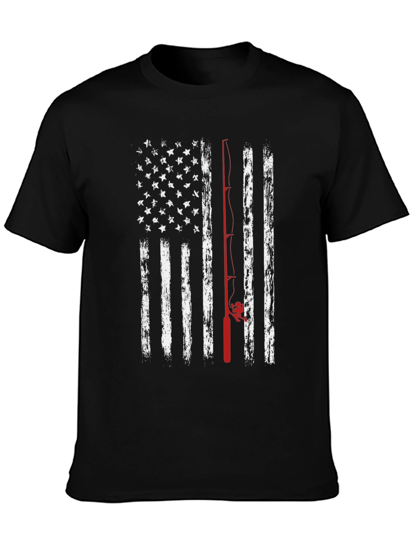 Fishing American Flag Graphic Tee