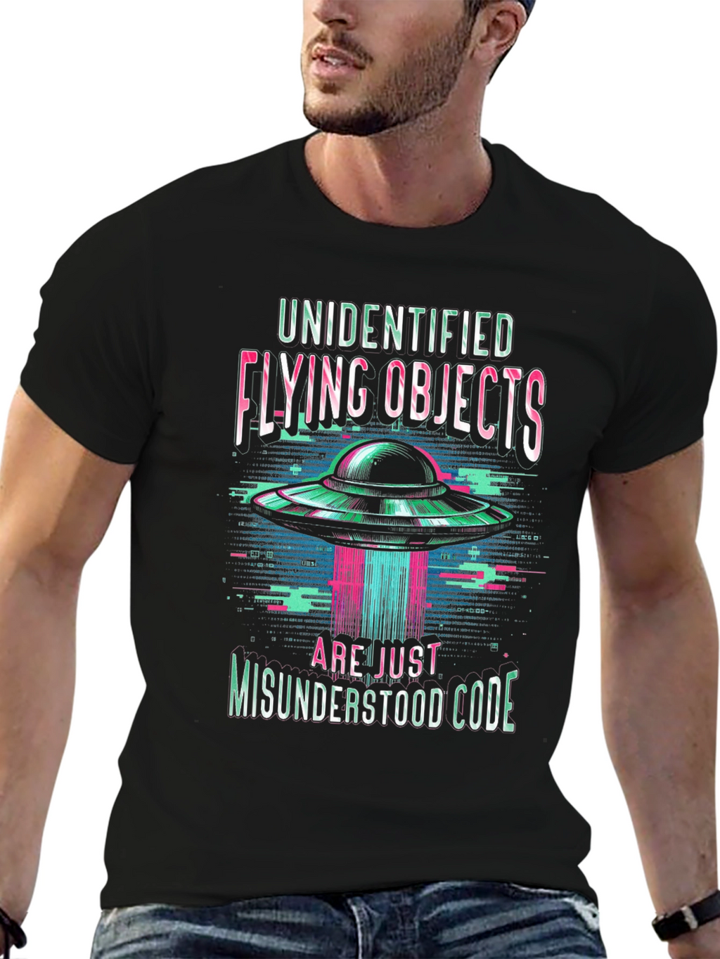UFO Misunderstood Code Graphic T-Shirt