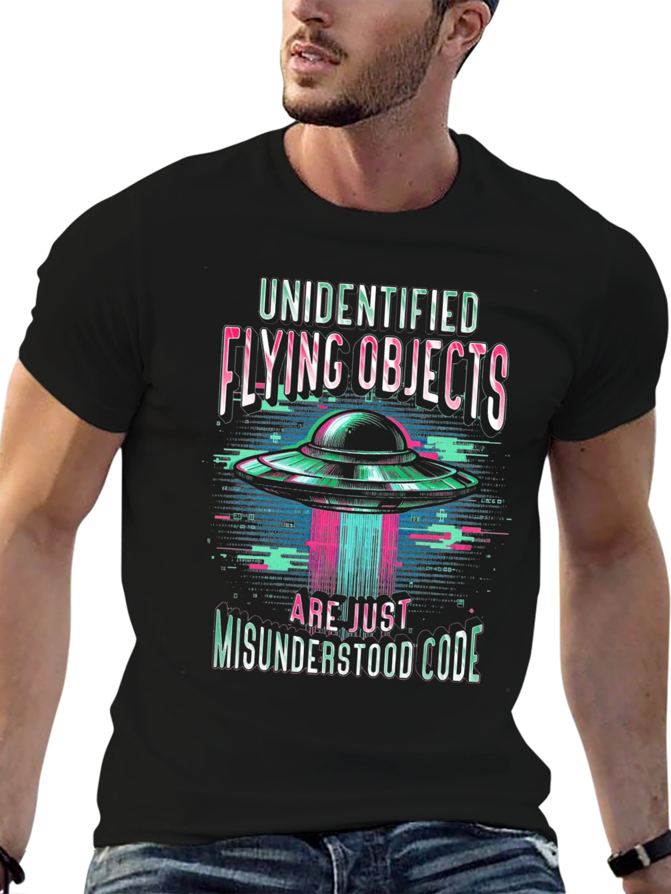 UFO Misunderstood Code Graphic T-Shirt
