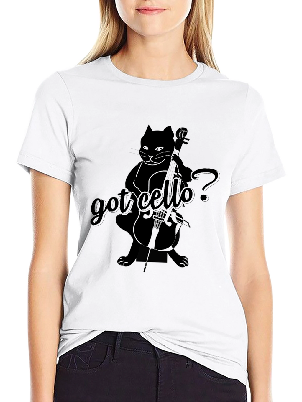 Got Cello? Funny Cat Musician Black T-Shirt