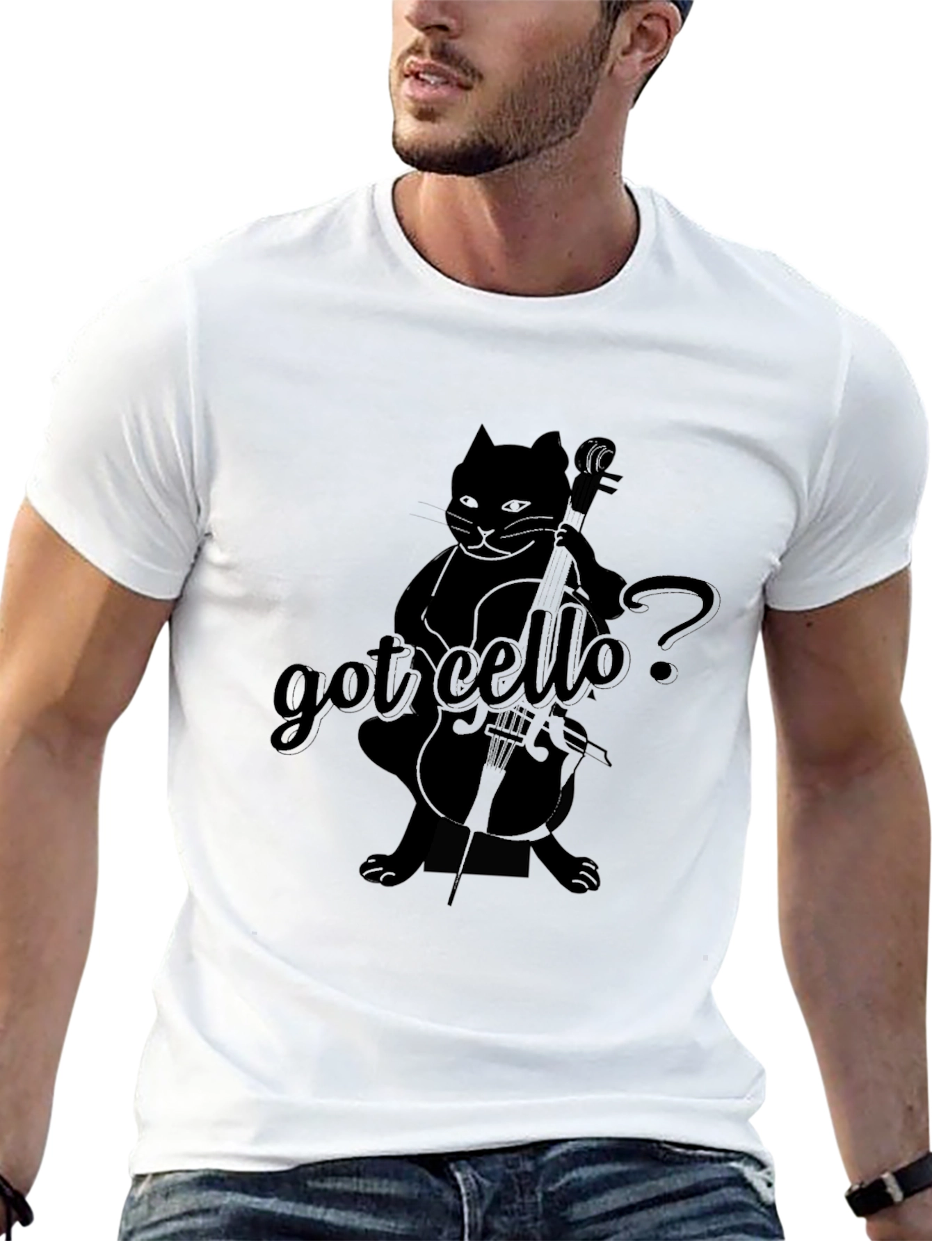 Got Cello? Funny Cat Musician Black T-Shirt