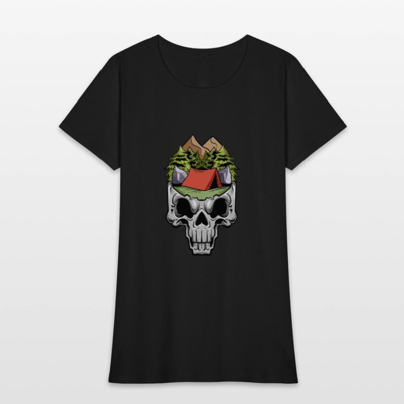 Camper Campsite Skull Skeleton Head Camp Camping