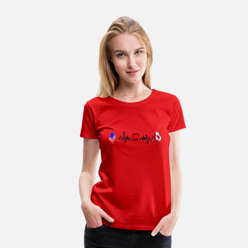 Cardio Heart Flag USA and Flag Greenland