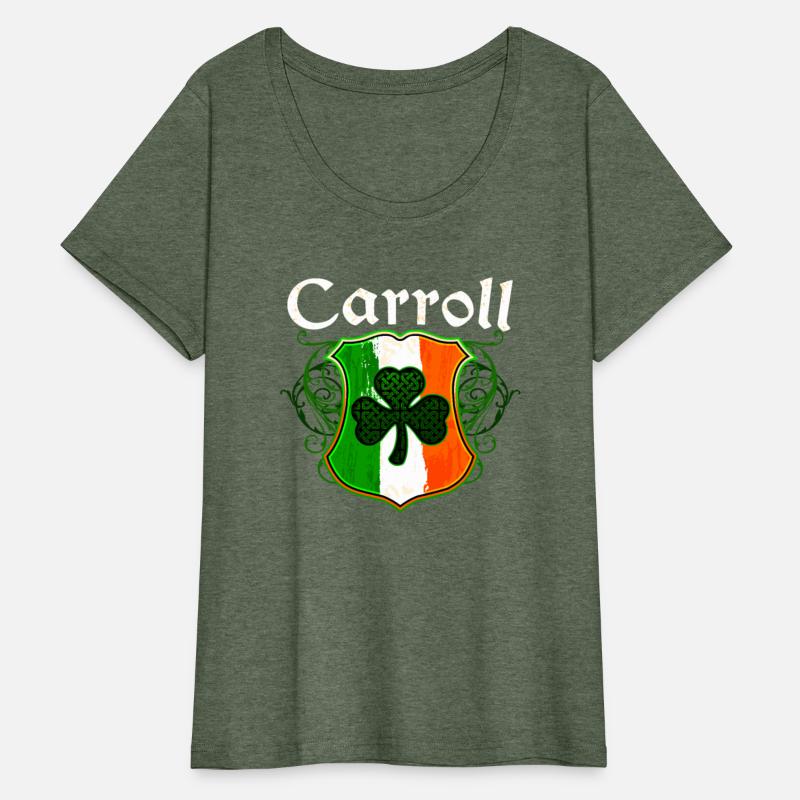 Carroll Irish Surname Ireland Flag Shield Shamrock