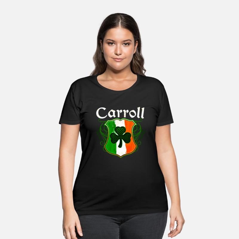 Carroll Irish Surname Ireland Flag Shield Shamrock