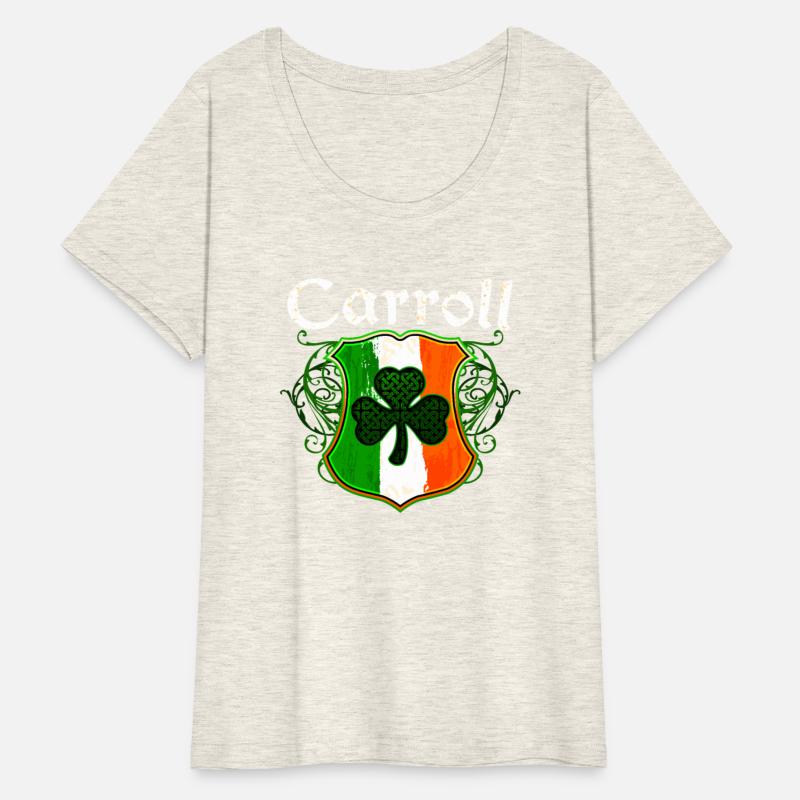 Carroll Irish Surname Ireland Flag Shield Shamrock