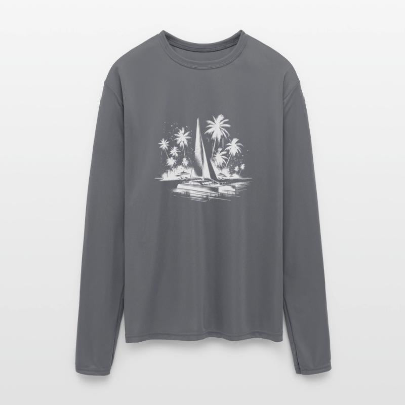 Catamaran Sailing Boat With Palm Trees