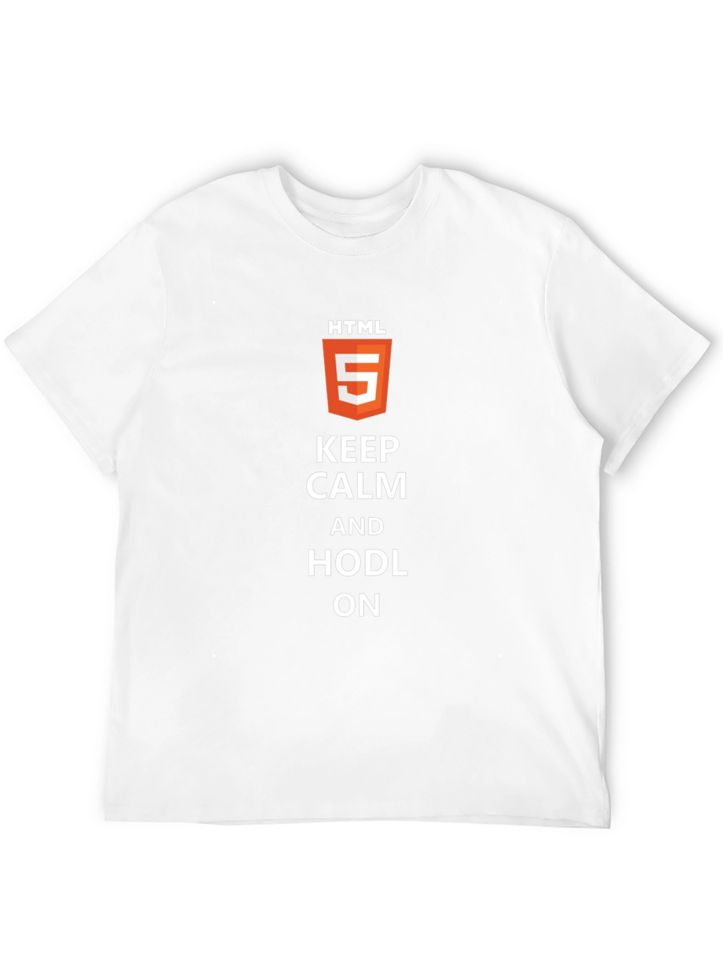 Keep Calm & HODL On HTML5 Black T-Shirt