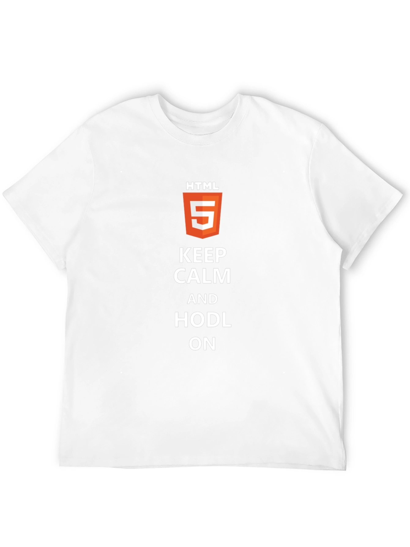 Keep Calm & HODL On HTML5 Black T-Shirt