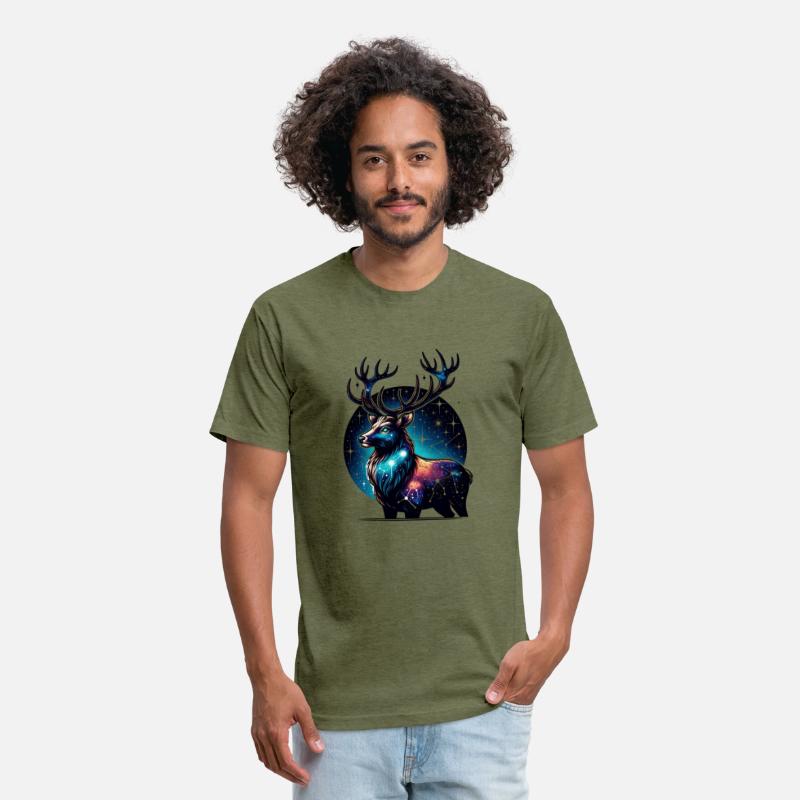 Celestial Stag with Cosmic Night Sky
